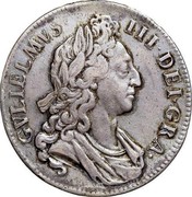 UK Crown William III 1696 KM# 493 GVLIELMVS ∙ III ∙ DEI ∙ GRA ∙ coin obverse UK Crown William III 1696 KM# 493 GVLIELMVS ∙ III ∙ DEI ∙ GRA ∙ coin obverse