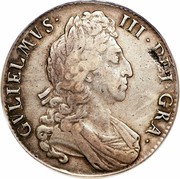 UK Crown William III 1697 KM# 494.2 GVLIELMVS∙ III ∙ DEI ∙ GRA ∙ coin obverse UK Crown William III 1697 KM# 494.2 GVLIELMVS∙ III ∙ DEI ∙ GRA ∙ coin obverse