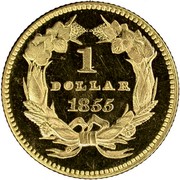 USA Dollar Indian Head - Type 2 1855 KM# 83 1 DOLLAR coin reverse USA Dollar Indian Head - Type 2 1855 KM# 83 1 DOLLAR coin reverse