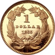 USA Dollar Indian Head - Type 3 1865 KM# 86 1 DOLLAR coin reverse USA Dollar Indian Head - Type 3 1865 KM# 86 1 DOLLAR coin reverse