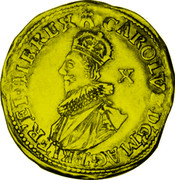 UK Double Crown Charles I (1625-1642) Tower KM# 143 CAROLVS∙D:G:MAG:BRI:FR:ET∙HIB:REX X coin obverse UK Double Crown Charles I (1625-1642) Tower KM# 143 CAROLVS∙D:G:MAG:BRI:FR:ET∙HIB:REX X coin obverse
