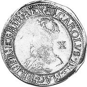 UK Double Crown (Charles I) KM# 146 ∙CAROLVS D:G:MA:BR:FR:ET:HI:REX∙ X coin obverse UK Double Crown (Charles I) KM# 146 ∙CAROLVS D:G:MA:BR:FR:ET:HI:REX∙ X coin obverse