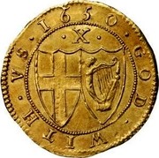 UK Double Crown Commonwealth of England 1650 KM# 394.1 *YEAR* ∙ GOD ∙ WITH ∙ VS ∙ ∙X∙ coin reverse UK Double Crown Commonwealth of England 1650 KM# 394.1 *YEAR* ∙ GOD ∙ WITH ∙ VS ∙ ∙X∙ coin reverse