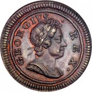 UK Farthing 1719 Proof KM# 556a Pre-Decimal coinage GEORGIVS REX coin obverse UK Farthing 1719 Proof KM# 556a Pre-Decimal coinage GEORGIVS REX coin obverse