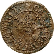 UK Farthing Charles I Maltravers type ND Maltravers Issue (1634-36). Contract passed to Lord Maltravers. Round shape. KM# 173 CAROLVS D:G:MAG:BRIT coin obverse UK Farthing Charles I Maltravers type ND Maltravers Issue (1634-36). Contract passed to Lord Maltravers. Round shape. KM# 173 CAROLVS D:G:MAG:BRIT coin obverse