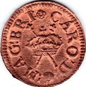 UK Farthing Charles I ND Transitional issue (ca.1634) KM# 172 MAG BRI CARO D G coin obverse UK Farthing Charles I ND Transitional issue (ca.1634) KM# 172 MAG BRI CARO D G coin obverse
