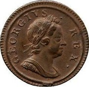 UK Farthing George I 1717 “Dump” issue, small planchet. KM# 548 GEORGIVS ∙ REX ∙ coin obverse UK Farthing George I 1717 “Dump” issue, small planchet. KM# 548 GEORGIVS ∙ REX ∙ coin obverse