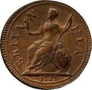 UK Farthing George I 1717 “Dump” issue, small planchet. KM# 548 BRITA N NIA ∙ coin reverse UK Farthing George I 1717 “Dump” issue, small planchet. KM# 548 BRITA N NIA ∙ coin reverse
