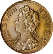 UK Farthing George II 1730 KM# 572 GEORGIVS ∙ II ∙ REX ∙ coin obverse UK Farthing George II 1730 KM# 572 GEORGIVS ∙ II ∙ REX ∙ coin obverse