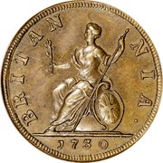 UK Farthing George II 1730 KM# 572 BRITAN NIA ∙ coin reverse UK Farthing George II 1730 KM# 572 BRITAN NIA ∙ coin reverse