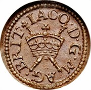 UK Farthing James I ND KM# 50 IACO∙D∙G∙M AG∙BRIT∙ coin obverse