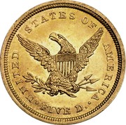 USA Five D. Coronet Head 1839 D KM# 69 UNITED STATES OF AMERICA FIVE D. coin reverse USA Five D. Coronet Head 1839 D KM# 69 UNITED STATES OF AMERICA FIVE D. coin reverse