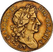 UK Guinea 1678 KM# 440.3 Guinea coins CAROLVS II DEI GRATIA coin obverse