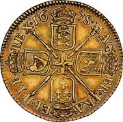 UK Guinea 1678 KM# 440.3 Guinea coins MAG∙BR∙FRA∙ET∙HIB∙REX coin reverse