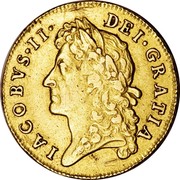 UK Guinea William and Mary 1685 KM# 453.1 IACOBVS∙II∙ DEI∙GRATIA coin obverse UK Guinea William and Mary 1685 KM# 453.1 IACOBVS∙II∙ DEI∙GRATIA coin obverse