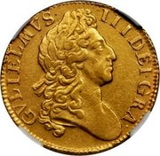 UK Guinea William III 1701 KM# 498.1 GVLIELMVS ∙ - III ∙ DEI ∙ GRA ∙ coin obverse UK Guinea William III 1701 KM# 498.1 GVLIELMVS ∙ - III ∙ DEI ∙ GRA ∙ coin obverse