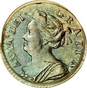 UK Penny Anne 1710 KM# 512 ANNA∙DEI∙ GRATIA∙ coin obverse UK Penny Anne 1710 KM# 512 ANNA∙DEI∙ GRATIA∙ coin obverse