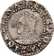 UK Penny Elizabeth I 1601 Sixth Coinage (1601-02). KM# 2 1∙E:D:G:ROSA:SIN...REGINA∙ coin obverse UK Penny Elizabeth I 1601 Sixth Coinage (1601-02). KM# 2 1∙E:D:G:ROSA:SIN...REGINA∙ coin obverse