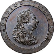 UK Penny George III Cartwheel 1797 Proof KM# 618 GEORGIUS III ∙ D : G ∙ REX ∙ coin obverse UK Penny George III Cartwheel 1797 Proof KM# 618 GEORGIUS III ∙ D : G ∙ REX ∙ coin obverse