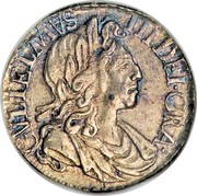 UK Penny William III 1701 KM# 499 GVLIELMUS∙ III DEI∙GRA∙ coin obverse UK Penny William III 1701 KM# 499 GVLIELMUS∙ III DEI∙GRA∙ coin obverse