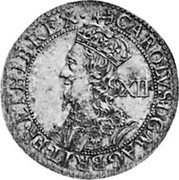UK Shilling Charles I (1625-1649) First Milled Briot Issue (1631-32). KM# 165 CAROLVS∙D∙G∙MAG∙BRIT∙FR∙ET∙HIB∙REX∙ XII coin obverse UK Shilling Charles I (1625-1649) First Milled Briot Issue (1631-32). KM# 165 CAROLVS∙D∙G∙MAG∙BRIT∙FR∙ET∙HIB∙REX∙ XII coin obverse