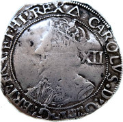 UK Shilling Charles I (1625-1649) Tower Varieties exist KM# 109 ∙CAROLVSD:G:MAG:BRI:FRA:ET∙HI:REX XII coin obverse UK Shilling Charles I (1625-1649) Tower Varieties exist KM# 109 ∙CAROLVSD:G:MAG:BRI:FRA:ET∙HI:REX XII coin obverse