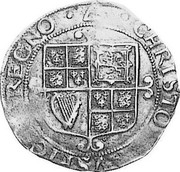 UK Shilling Charles I (1638-1639) Briot Hammered Issue. KM# 187 ∙CHRISTO∙AVSPICE∙REGNO∙ coin reverse UK Shilling Charles I (1638-1639) Briot Hammered Issue. KM# 187 ∙CHRISTO∙AVSPICE∙REGNO∙ coin reverse