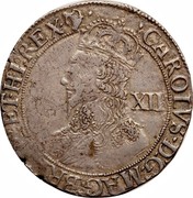 UK Shilling Charles I ND Tower KM# 105 CAROLVSD G MAG BRI FR ET HI REX XII coin obverse UK Shilling Charles I ND Tower KM# 105 CAROLVSD G MAG BRI FR ET HI REX XII coin obverse
