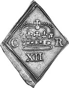 UK Shilling Charles I. Newark siege coin 1645 KM# 370.2 C R XII coin obverse UK Shilling Charles I. Newark siege coin 1645 KM# 370.2 C R XII coin obverse