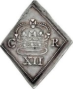 UK Shilling Charles I. Newark siege coin 1645 KM# 370.1 C R XII coin obverse UK Shilling Charles I. Newark siege coin 1645 KM# 370.1 C R XII coin obverse