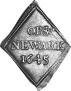 UK Shilling Charles I. Newark siege coin 1645 KM# 370.2 OBS NEWARK *YEAR* coin reverse UK Shilling Charles I. Newark siege coin 1645 KM# 370.2 OBS NEWARK *YEAR* coin reverse
