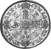 UK Shilling Charles II 1663 KM# 418.2 MAG∙ BR∙FRA∙ ET∙HIB∙ REX∙*YEAR*∙ CC CC CC CC coin reverse UK Shilling Charles II 1663 KM# 418.2 MAG∙ BR∙FRA∙ ET∙HIB∙ REX∙*YEAR*∙ CC CC CC CC coin reverse