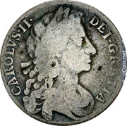 UK Shilling Charles II 1684 KM# 446 CAROLVS∙II∙ DEI∙GRATIA coin obverse