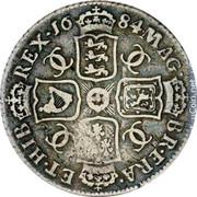 UK Shilling Charles II 1684 KM# 446 MAG BR∙FRA ET∙HIB REX∙*YEAR*∙ CC CC CC CC coin reverse