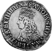 UK Shilling Charles II (Shilling) (1660) KM# 405 ∙CAROLVS∙II∙D:G:MAG:BRIT∙FR∙ET∙HIB∙REX∙ coin obverse