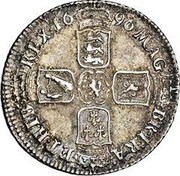 UK Shilling William III 1696 Y KM# 485.6 MAG BR∙GRA ET∙HIB REX∙*YEAR*∙ coin reverse UK Shilling William III 1696 Y KM# 485.6 MAG BR∙GRA ET∙HIB REX∙*YEAR*∙ coin reverse