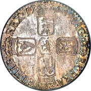 UK Shilling William III Fifth bust 1700 Oval Os KM# 504.1 MAG∙BR∙FRA∙ET∙HIB REX ∙*YEAR*∙ coin reverse UK Shilling William III Fifth bust 1700 Oval Os KM# 504.1 MAG∙BR∙FRA∙ET∙HIB REX ∙*YEAR*∙ coin reverse