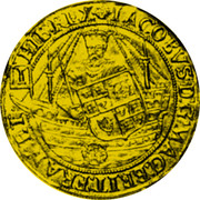 UK Spur Ryal James I (1604-1619) KM# 41 IACOBSV∙D:G:MAG:BRIT:FRAN:ET HIB:REX coin obverse UK Spur Ryal James I (1604-1619) KM# 41 IACOBSV∙D:G:MAG:BRIT:FRAN:ET HIB:REX coin obverse