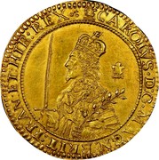 UK Triple Unite Charles I without scarf behind 1643 KM# 256.2 CAROLVS.D:G:MAGN:BRIT:FRAN:ET:HIB:REX coin obverse UK Triple Unite Charles I without scarf behind 1643 KM# 256.2 CAROLVS.D:G:MAGN:BRIT:FRAN:ET:HIB:REX coin obverse