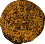 UK Unite Charles I 1644 Oxford KM# 336 EXVRGAT:DEVS:DISSIPENTVR: INIMICI: RELIG: PROT :LEG: ANG :LIBER: PAR 1644 OX coin reverse UK Unite Charles I 1644 Oxford KM# 336 EXVRGAT:DEVS:DISSIPENTVR: INIMICI: RELIG: PROT :LEG: ANG :LIBER: PAR 1644 OX coin reverse