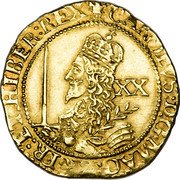 UK Unite (Charles I Unite) KM# 230 CAROLVS D G MAG BR FR ET HIBER REX XX coin obverse UK Unite (Charles I Unite) KM# 230 CAROLVS D G MAG BR FR ET HIBER REX XX coin obverse