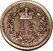 UK 1-1/2 Pence William IV 1834 KM# 719 1 1/2 coin reverse UK 1-1/2 Pence William IV 1834 KM# 719 1 1/2 coin reverse