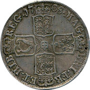 UK 1/2 Crown Anne E below bus 1708 KM# 525.2 *YEAR*∙MAG BRI∙FR ET∙HIB REG∙ coin reverse UK 1/2 Crown Anne E below bus 1708 KM# 525.2 *YEAR*∙MAG BRI∙FR ET∙HIB REG∙ coin reverse