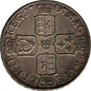 UK 1/2 Crown Anne no VIGO no plumes 1704 Tertio, Plain below bust KM# 518.1 MAG BR FRA ET HIB REG 17 04 coin reverse UK 1/2 Crown Anne no VIGO no plumes 1704 Tertio, Plain below bust KM# 518.1 MAG BR FRA ET HIB REG 17 04 coin reverse