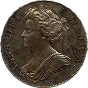 UK 1/2 Crown Anne Plumes in angles 1704 KM# 518.3 ANNA ∙ DEI ∙ - GRATIA ∙ coin obverse UK 1/2 Crown Anne Plumes in angles 1704 KM# 518.3 ANNA ∙ DEI ∙ - GRATIA ∙ coin obverse