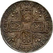 UK 1/2 Crown Anne Plumes in angles 1704 KM# 518.3 MAG - BR ∙ FRA - ET ∙ HIB - REG ∙ coin reverse UK 1/2 Crown Anne Plumes in angles 1704 KM# 518.3 MAG - BR ∙ FRA - ET ∙ HIB - REG ∙ coin reverse