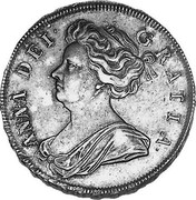 UK 1/2 Crown Anne Roses and plumes 1707 KM# 518.4 ANNA ∙ DEI ∙ - GRATIA ∙ coin obverse UK 1/2 Crown Anne Roses and plumes 1707 KM# 518.4 ANNA ∙ DEI ∙ - GRATIA ∙ coin obverse