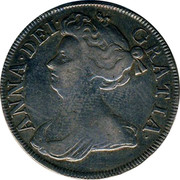 UK 1/2 Crown Anne Roses and plumes 1714 KM# 525.4 ANNA∙DEI∙ GRATIA∙ coin obverse UK 1/2 Crown Anne Roses and plumes 1714 KM# 525.4 ANNA∙DEI∙ GRATIA∙ coin obverse