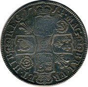 UK 1/2 Crown Anne Roses and plumes 1714 KM# 525.4 *YEAR*∙MAG BRI∙FR ET∙HIB REG∙ coin reverse UK 1/2 Crown Anne Roses and plumes 1714 KM# 525.4 *YEAR*∙MAG BRI∙FR ET∙HIB REG∙ coin reverse