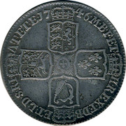 UK 1/2 Crown George II LIMA below bust 1746 KM# 584.3 F ∙ D ∙ B ∙ - ET ∙ L ∙ D ∙ S ∙ R ∙ I ∙ - A ∙ T ∙ ET ∙ E ∙ - M ∙ B ∙ F ∙ ET ∙ - H ∙ REX ∙ coin reverse UK 1/2 Crown George II LIMA below bust 1746 KM# 584.3 F ∙ D ∙ B ∙ - ET ∙ L ∙ D ∙ S ∙ R ∙ I ∙ - A ∙ T ∙ ET ∙ E ∙ - M ∙ B ∙ F ∙ ET ∙ - H ∙ REX ∙ coin reverse